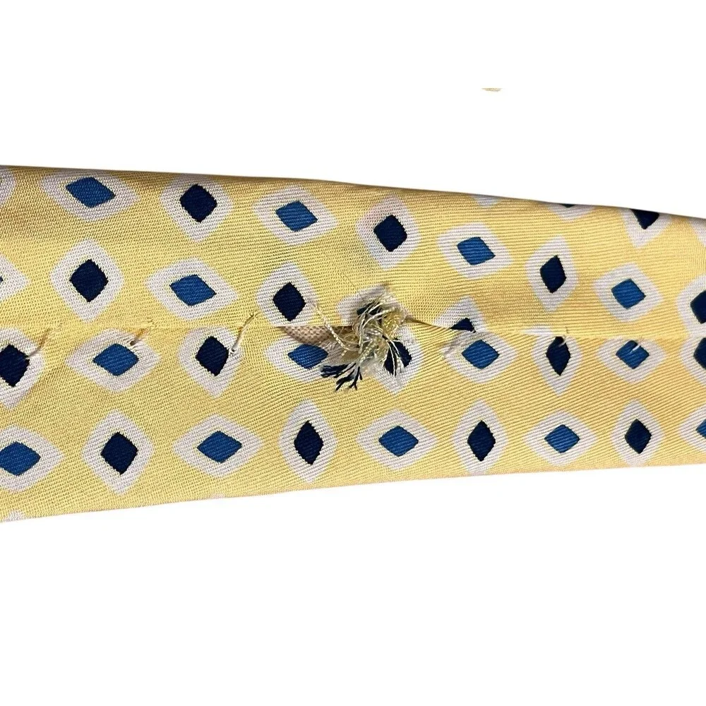 Turnbow Asser to Honor the Prince of Wales Shirtmaker Tie Yellow Blue Diamonds